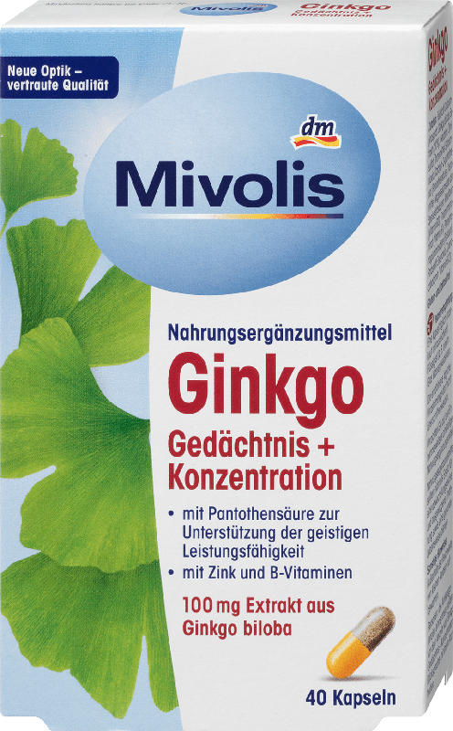 Mivolis Ginkgo Gedächtnis + Konzentration Kapseln