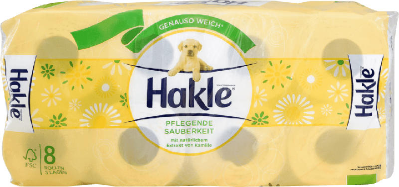 Hakle Toilettenpapier Pflegende Sauberkeit 3-lagig (8x140 Blatt)