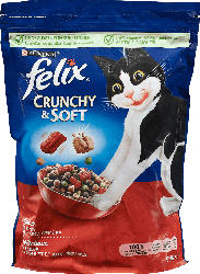 Felix Crunchy & Soft Katzen Trockenfutter mit Rind, Huhn und Gemüse