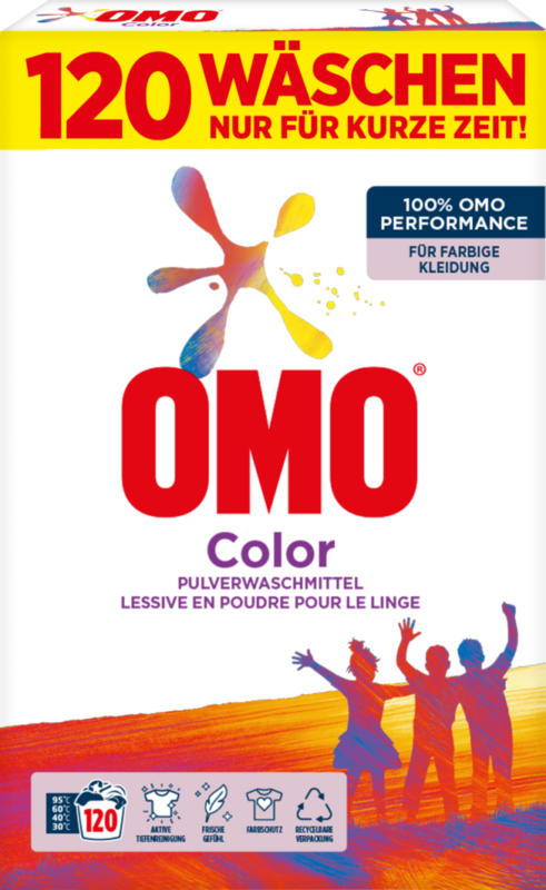 Detersivo in polvere Color Omo , 120 cicli di lavaggio, 7,8 kg