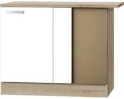 Eckunterschrank Optifit Zamora weiß 100x84,8x60 cm mit Drehtür