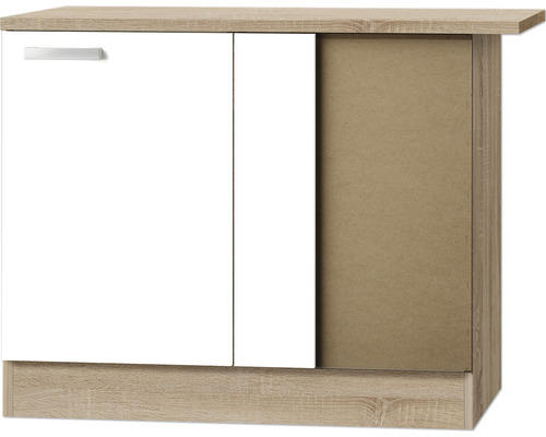 Eckunterschrank Optifit Zamora weiß 100x84,8x60 cm mit Drehtür