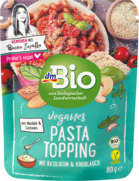 dmBio Veganes Pasta Topping mit Basilikum und Knoblauch