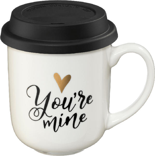 Dekorieren & Einrichten Kaffeebecher to go mit Silikondeckel "You're mine"