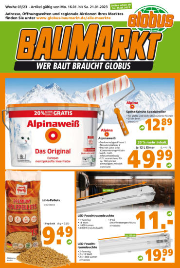 Globus Baumarkt ⭐ Alle Prospekte in Regensburg online Handelsangebote
