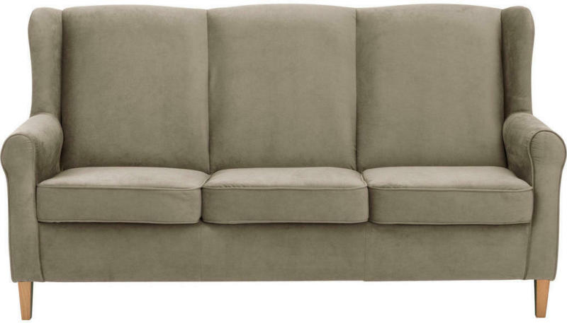 Dreisitzer-Sofa in Flachgewebe Hellbraun