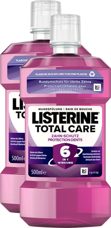 Collutorio Total Care Listerine, Protezione denti, 2 x 500 ml