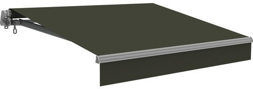 Gelenkarmmarkise 2x1,5 Stoff Uni grau mit Lotuseffekt Gestell RAL 9006 weißaluminium