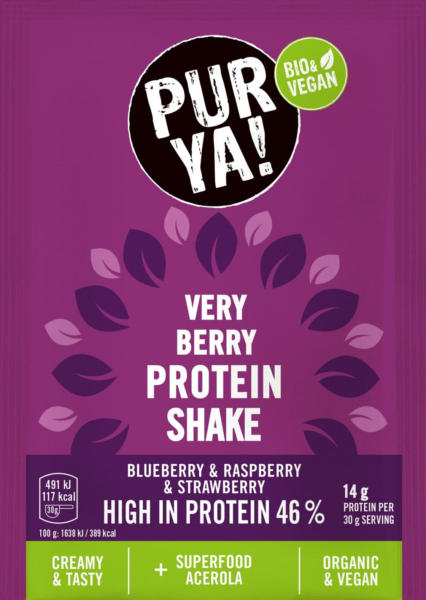 PURYA! Protein Shake Pulver very berry mit Acerola, Mini