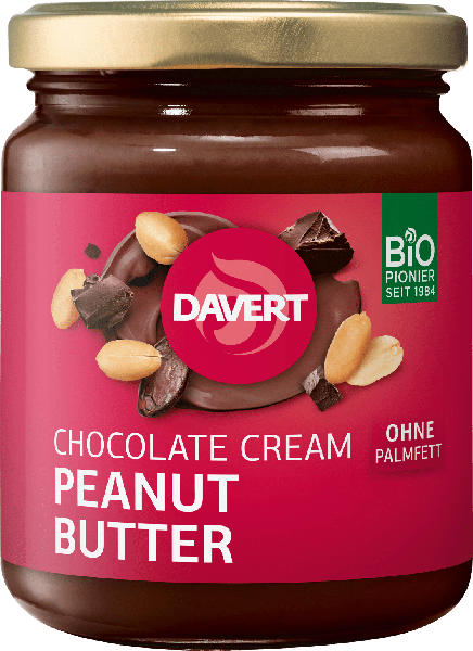 Davert Erdnussbutter mit Schokolade peanut butter chocolate cream