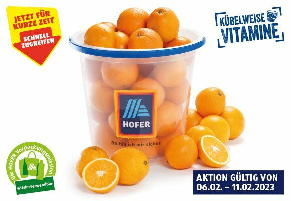 HOFER MARKTPLATZ Orangen im Kübel, ca. 6 kg ️ Online von HOFER ...