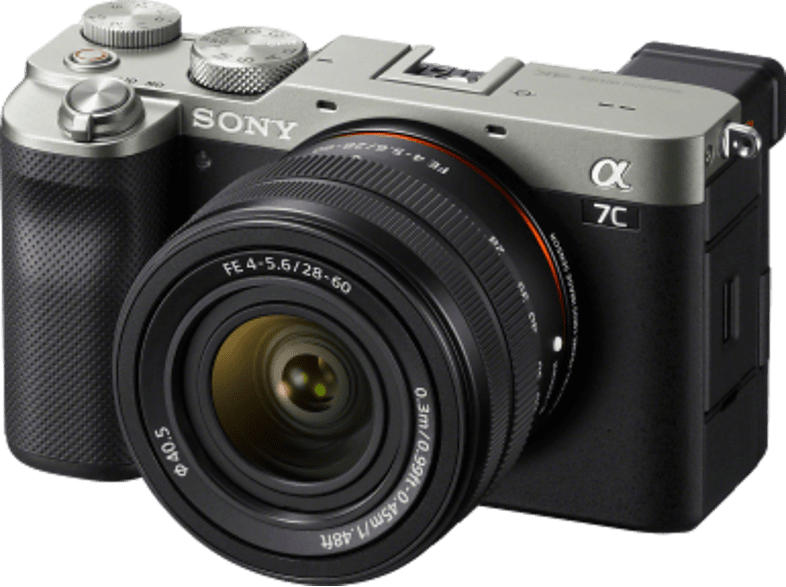 Sony Alpha 7C Systemkamera Gehäuse + 28-60 mm Zoomobjektiv, silber; Systemkamera Set