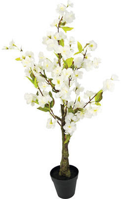 Kunstpflanze Kirschblütenbaumim Topf H 70 cm weiß