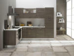 Möbelix Einbauküche Eckküche Möbelix Sofia mit Kühlschrank 195x270 cm Silbereiche Dekor