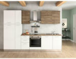 Möbelix Küchenzeile Dafne 300 cm Weiß/Nussbaumfarben