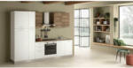 Möbelix Küchenzeile Dafne mit Geräte 285 cm Weiß/Nussbaum Dekor