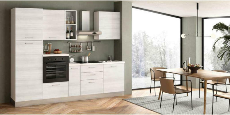 Küchenzeile Olimpia Mit Kühlschrank 270 cm Weiß