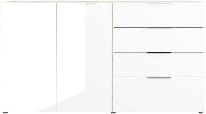 Sideboard mit Glasfronten B: 184 cm Gw-Oakland, Weiß