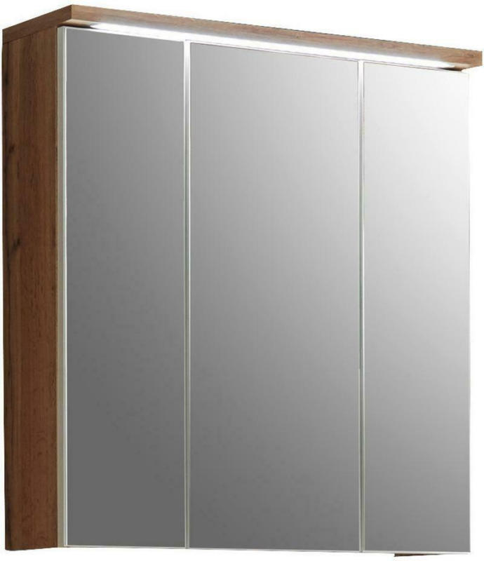 Spiegelschrank Spalt mit Led 3-Türig BxHxT: 70x74x20 cm