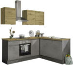 Möbelix Küchenzeile Adana mit Geräten 220 cm Anthrazit/Eiche Dekor