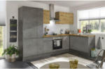 Möbelix Einbauküche Küchenblock Möbelix Adana mit Geräten 310 cm Anthrazit/Eiche Dekor
