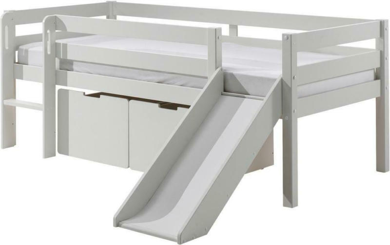 Spielbett Pino Weiß lackiert inkl. Bettladen 90x200 cm
