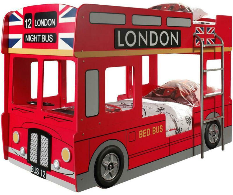 Autobett London Bus Rot 90x200cm