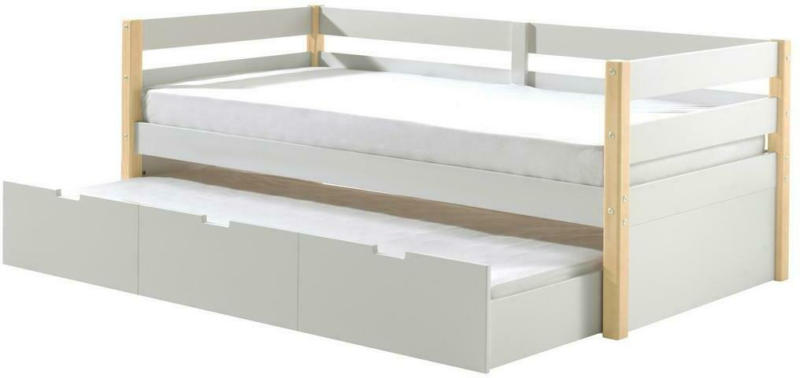 Ausziehbett Margrit Weiß inkl. Bettkasten 90x200 cm