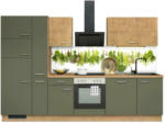 Möbelix Küchenzeile mit Geräte B: 310 cm Terra Opal/Eiche Dekor