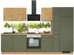 Küchenzeile Ip1200 mit Geräte B: 310 cm Terra Opal/Eiche