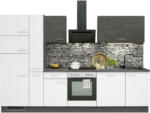 Möbelix Küchenzeile Ip1200 mit Geräte B: 310 cm Weiß/Grau