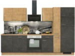 Möbelix Küchenzeile Ip1200 mit Geräte B: 310 cm Grau/Eiche Dekor
