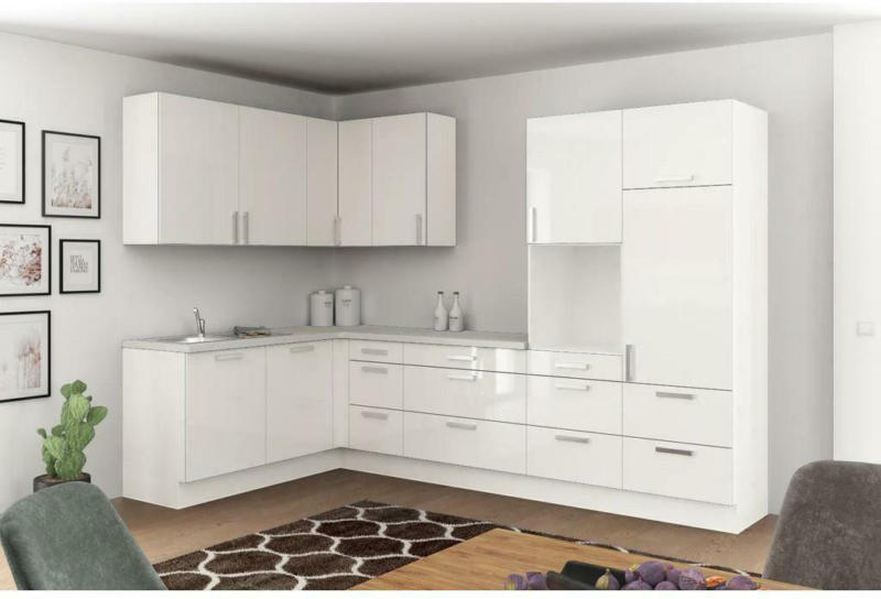 Einbauküche Eckküche Möbelix Ip4050 ohne Geräte 185x320 cm Weiß