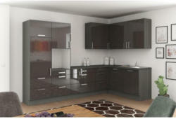 Einbauküche Eckküche Möbelix Ip4050 ohne Geräte 320x185 cm Graphit