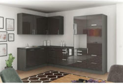 Einbauküche Eckküche Möbelix Ip4050 ohne Geräte 185x320 cm Graphit