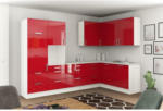 Möbelix Einbauküche Eckküche Möbelix Ip4050 ohne Geräte 320x185 cm Rot/Weiß