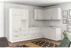 Einbauküche Eckküche Möbelix Ip1200 ohne Geräte 320x185 cm Betonoptik Hell