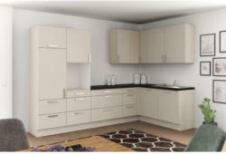 Einbauküche Eckküche Möbelix Ip1200 ohne Geräte 320x185 cm Kieselgrau