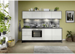 Küchenzeile Ip7500 mit Geräten 245 cm Weiß/Lavagrau