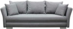 Möbelix 2-Sitzer-Sofa mit Schlaffunkt. Modiund Bettkasten Grau
