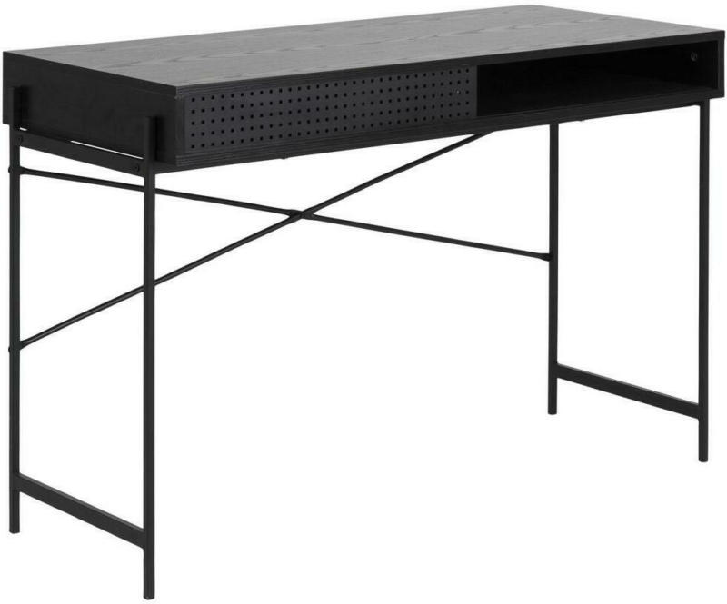 Schreibtisch mit Schiebetür B:110cm H:50cm Angus Schwarz