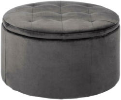 Hocker Retina mit Stauraum Velours Dunkelgrau H: 35 cm