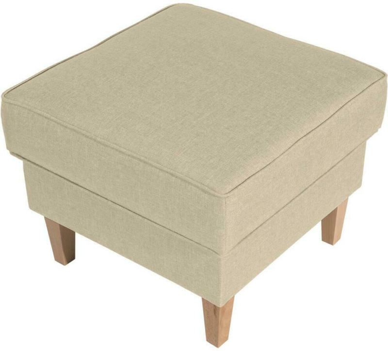 Polsterhocker Lorris Beige Flachgewebe H: 53 cm