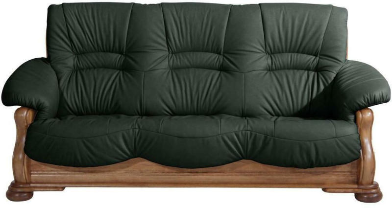 3-Sitzer-Sofa Tennessee Dunkelgrün Echtleder