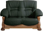 Möbelix 2-Sitzer-Sofa Tennessee Dunkelgrün Echtleder