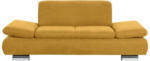 Möbelix 2-Sizer-Sofa Terrence Armteile verstellbar, Gelb Velours