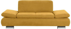 2-Sizer-Sofa Terrence Armteile verstellbar, Gelb Velours