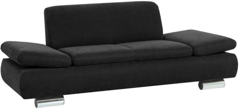 2-Sitzer-Sofa Terrence Armteile verstellbar, Schwarz