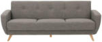 Möbelix 3-Sitzer-Sofa + Schlaffunktion Jerry Rücken Echt, Grau