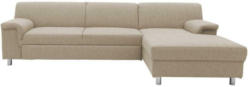 Ecksofa mit Schlaffunktion Jamie Beige Webstoff